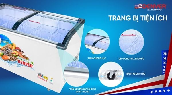 Tủ bảo quản kính cong Denver 1 ngăn 650 lít AS 980K